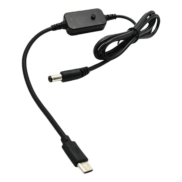 5V 9V 12V 15V 20V USB C til 5.5x2.1mm Kabel Med 10 Utskiftbare Adaptere