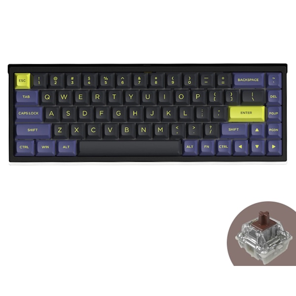 Trådbundet/2.4G Bluetooth-kompatibelt 5.0 Mekaniskt Gaming Tangentbord 68 Tangenter RGB Bakgrundsbelyst Tangentbord Hot-Swappable för Stationär Dator