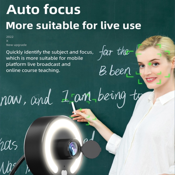 Autofokus webbkamera 1080P Beauty Cam 360° Live Online Conference Broadcast Webbkamera för skrikande hemundervisning 4/2/1K 1k
