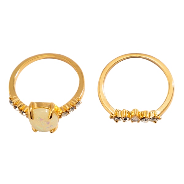 Enkel knogringar Set Vintage gemensamma fingerringar inlagda strass Mode staplingsbara ringar Smycken för kvinnor tjejer null - Style 4