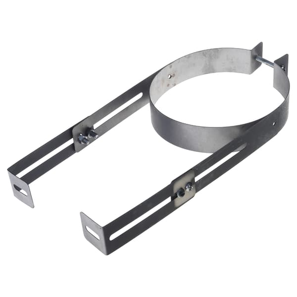 Multifunktionelle skorstensrørsklemmer, justerbart rustfrit stål, 150 mm, sort
