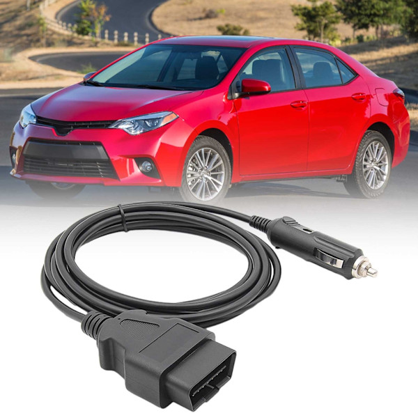 Auton jatkojohto joustava OBD2-liitin OBDII 12 V virtalähdeadapterikaapeli
