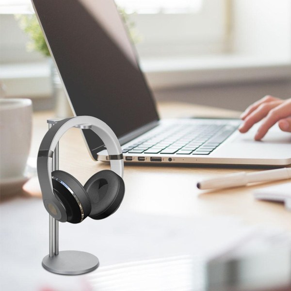 Modedesign Förvaringsställ för hörlurar Desktop Headset Display Hängare Kompakt förvaringsställ i aluminiumlegering med tung bas