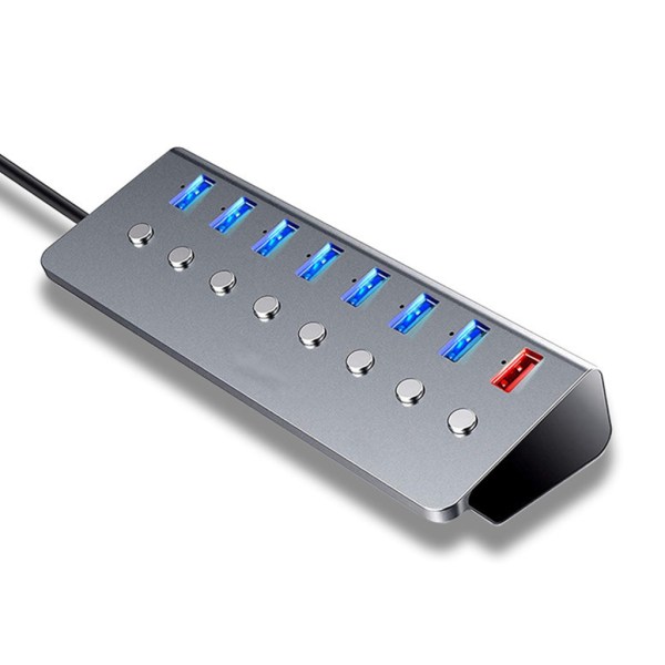 4-Port/8-port USB3.0 Hubb med På Av-knapp, USB Splitter Multiport Expander Snabb Dataöverföring för PC Dator