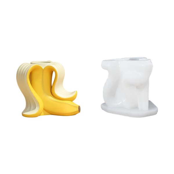 Gjutformar Bananform Ljusstakeformar Silikon Ljusstödformar