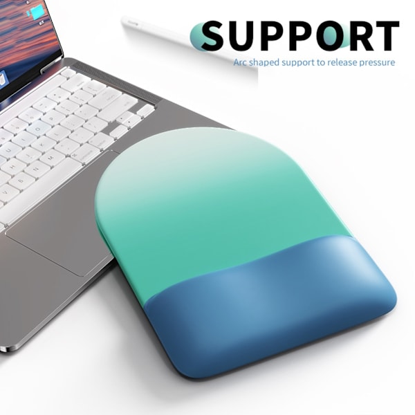 Ergonomisk Gradient Musematte med Håndleddsstøtte i Memory Foam og Sklisikker Base B