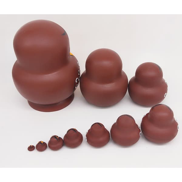 10 st tecknade stora mage form bruna uggla trä Ryssland nesting dockor Matryoshka