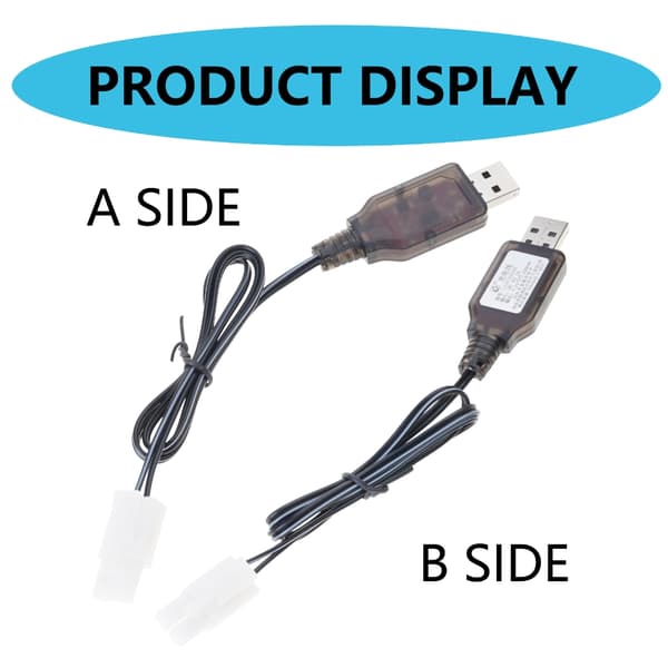 Holdbarhed L6.2-2P USB-ladekabel til 7.2V RCVehicles DC5V2A1A Input