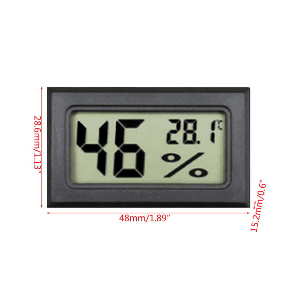 Digitalt temperaturmålertermometer hygrometer Fahrenheit (℉) til drivhus Black