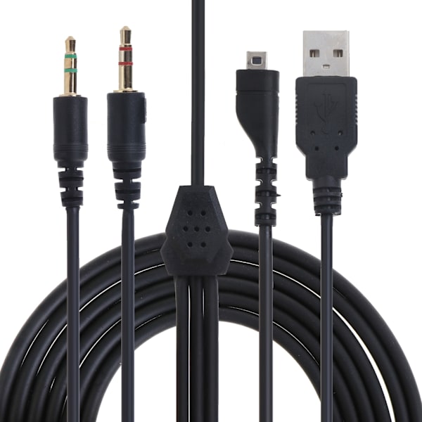 Erstatnings RGB USB 3.5mm Mikrofon Lydkabel Splitterledning for SteelSeries Arctis 3 5 7 Pro Kablet Trådløst Gaming Headset