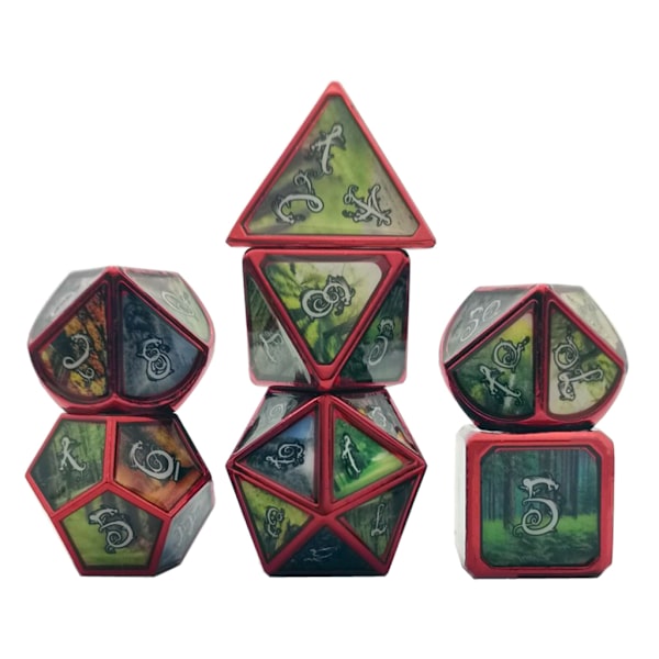 7 kpl Deluxe Metalliset Monitahoiset Nopat Lautapelin Noppasarja Ystäville Juhliin RPG MTG