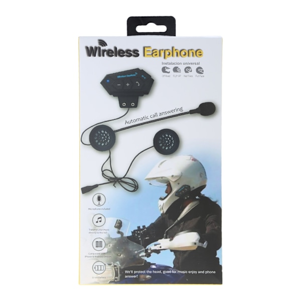 Stereo Bluetooth-kompatibelt Intercom Hjälm Headset Trådlös Interfon Musik