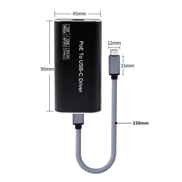 PoE til USB C Adapter til USB C Enhed Sikrer Pålidelig Strøm- og Dataforbindelse