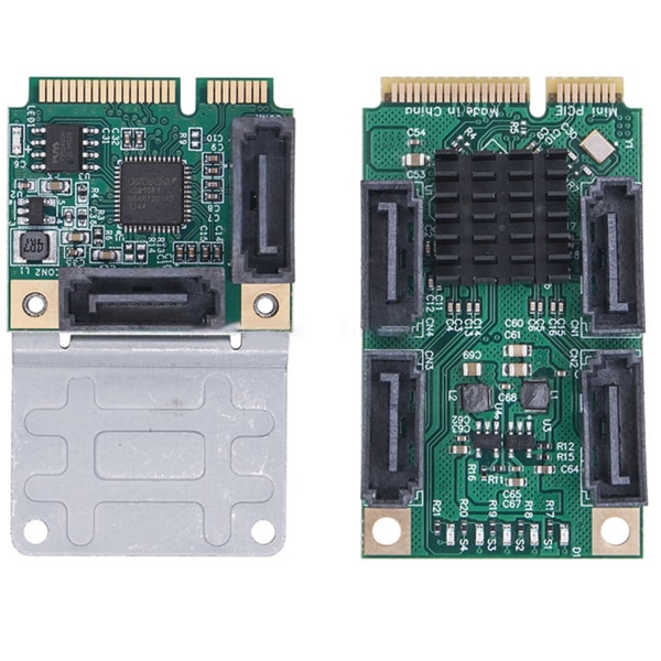 Mini PCIE till Sata expansionskort för SATA-enheter Lägg till 2 eller 4 SATA3.0-portar till din dator C