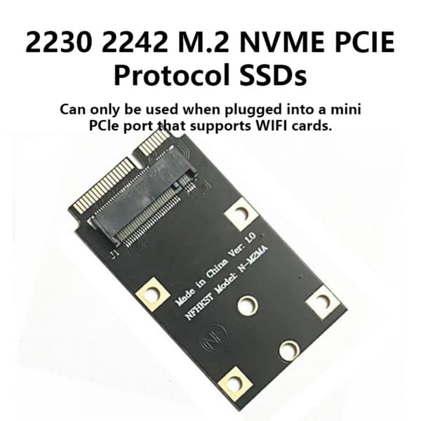 PCIe NVMe M.2 SSD -sovitin 2230- ja 2242-standardeille