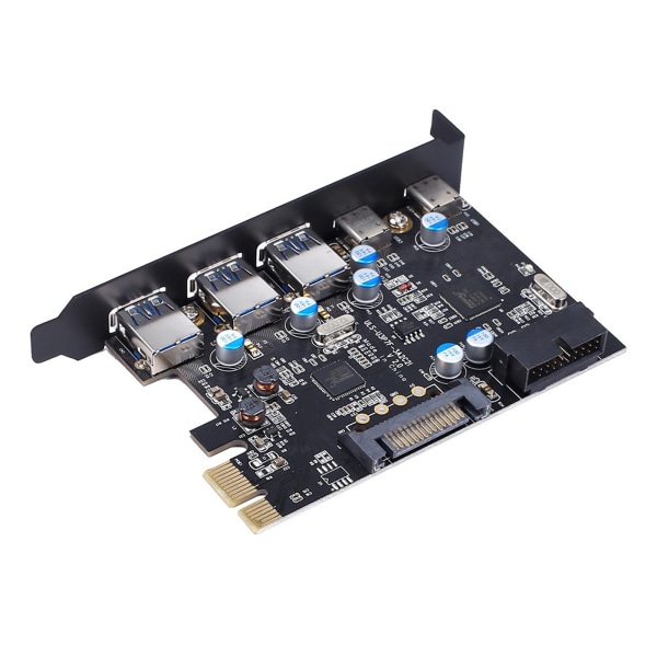 PCI-E USB3.0-kort 5-portar typ C (2) TypA (3) FL1100 Chip 5 Gbps utan extra power för stationär dator PC