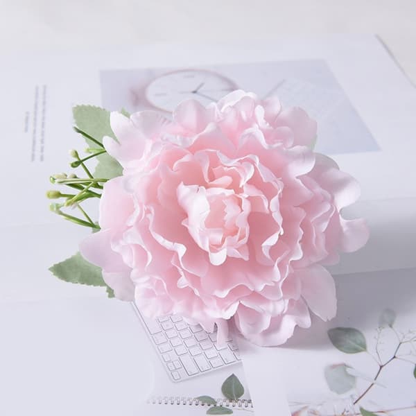 2-pack eleganta gardinhållare konstgjord blomma dekorativa repbindningsklämmor White