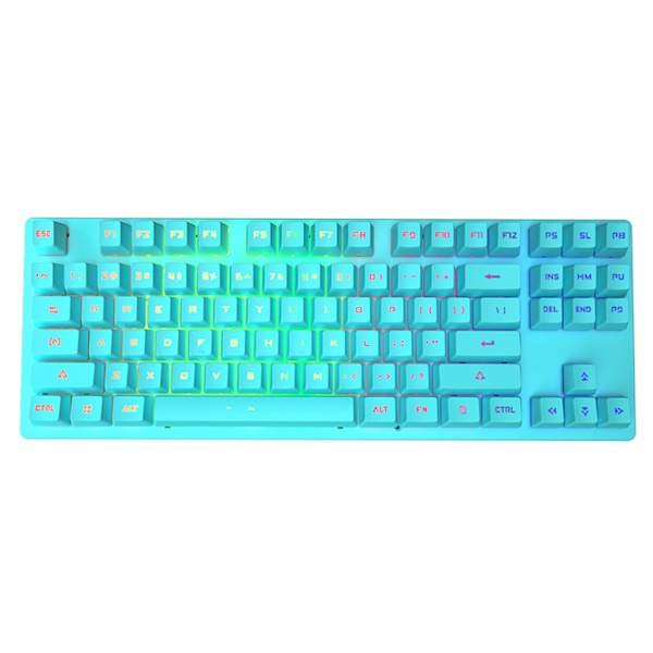 Kablet Mekanisk Tastatur 87 Taster Grønn Blå Bryter RGB Farge Bakgrunnsbelysning Gaming Tastaturer Laptop For Nettbrett Stasjonær PC