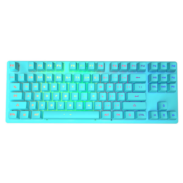 Trådbundet Mekaniskt Tangentbord 87 Tangenter Grön Blå Switch RGB Färg Bakgrundsbelysning Gaming Tangentbord Laptop För Surfplatta Stationär PC