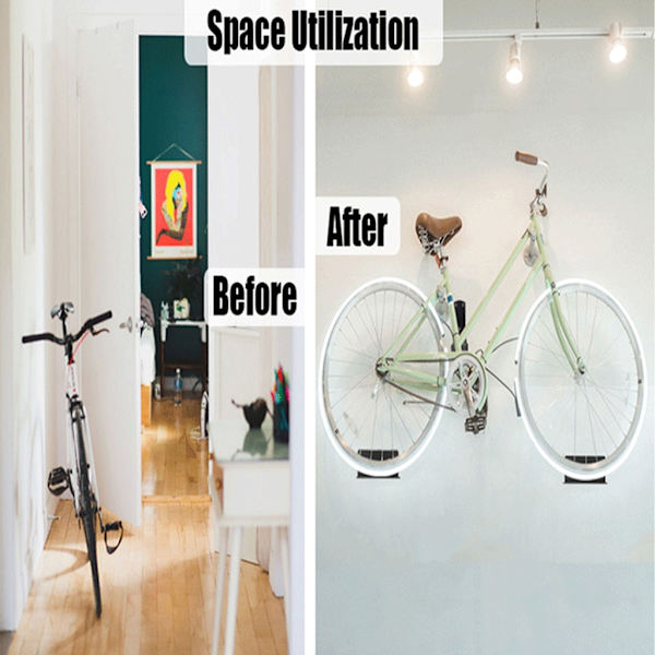 Väggmonterad pedalhållare Justerbar pedal Väggfäste Utrymmesbesparande ställ för garage och bod Maximera utrymmeseffektiviteten