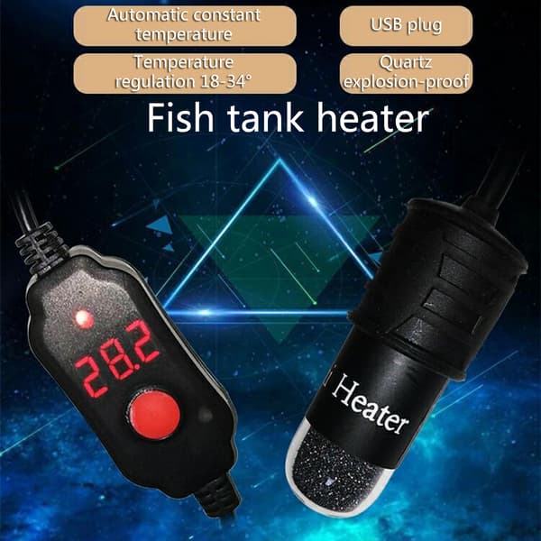 Akvarium Betta Varmelegeme Justerbar Temperatur Digitalt Display til Mini Akvarier
