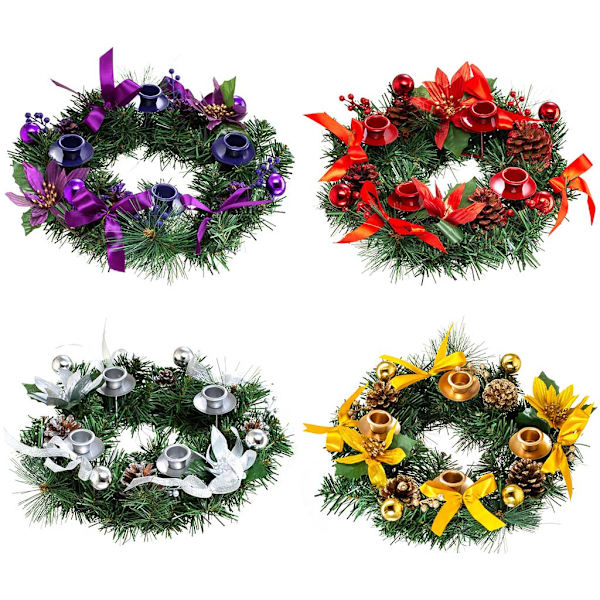 Julkrans Ljusstake Hem Fest Xmas Ljusstakar Bord Kyrka Matsal Prydnad Red