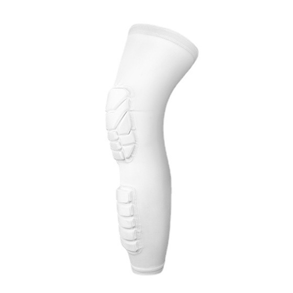 Lätt smalbensskydd Knäskydd Vader kompressionsärm Armbågsskydd Knäskydd med honungskakeskydd för barn vuxen baseball White XL