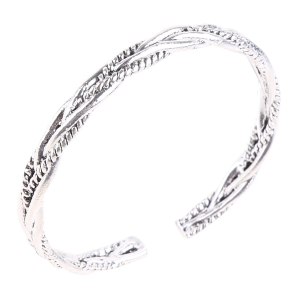 Silverfärgad manschettarmband för män kvinnor Twisted Charm armband Pulseira Femme öppna manschettarmband