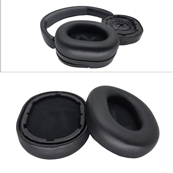 Hodetelefoner Memory Foam Ørekopper for Hodetelefoner Øreputer Protein Øremuffe Black