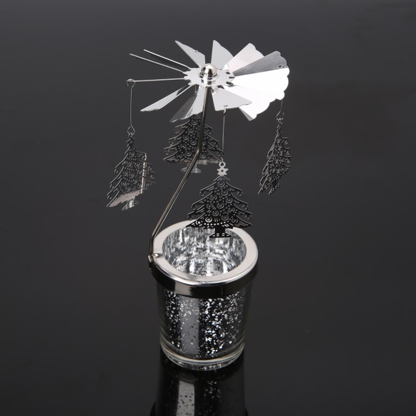 Roterande ljushållare metall snurrande teljuskopp Romantisk ljusstake prydnad för bröllopsfest Bar Hotell Heminredning null - 6