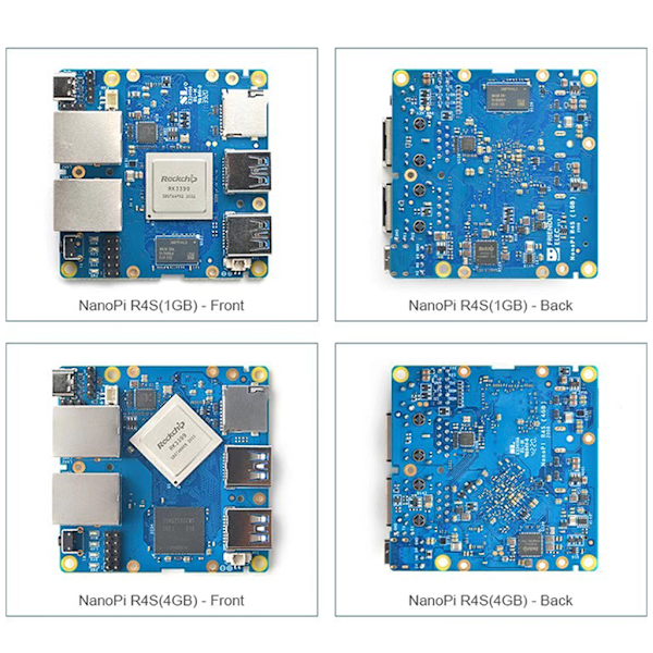 Nanopi R4S Mini Router 1GB/4GB LPDDR4 CNC Full Metal för Shell RK3399 Dual Gigabit Ethernet-port för IOT NAS för Smart H