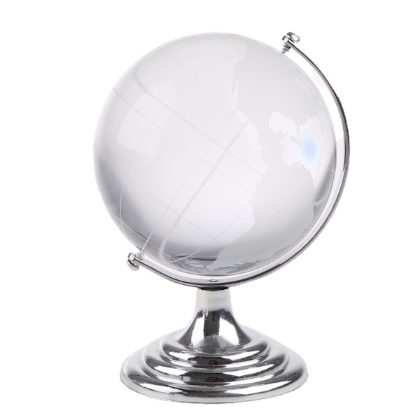 Crystal Globe Mini Crystal Ball Sphere Display Globe Round Earth World Map Ball L