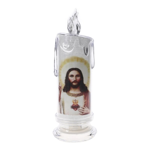 Jesus Virgin Christ Ljuslampa Romantiskt värmeljus Elektroniskt flamlöst LED-ljus null - Heart of Jesu