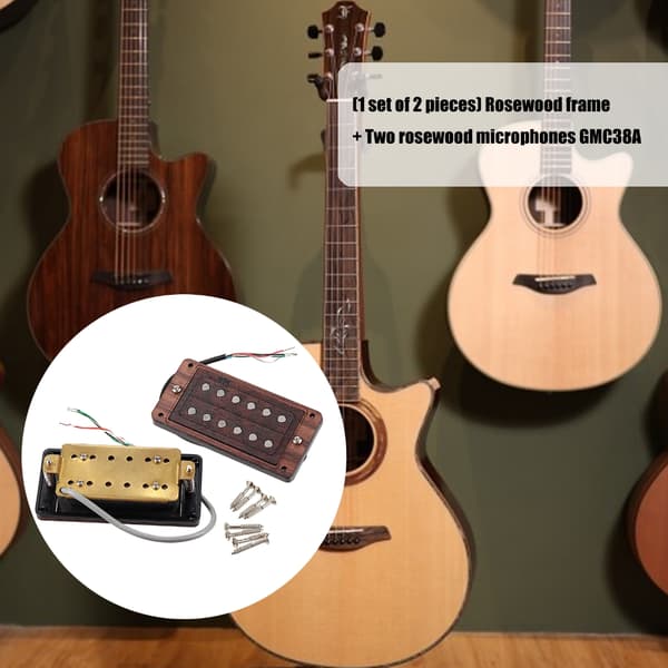 Keramisk magnetisk pickupsystem i palisander monteringsramme for gitarforbedring