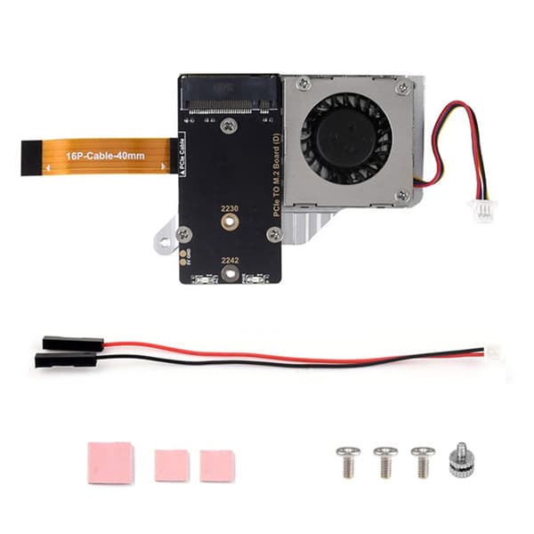 PCIe til M.2 Udvidelseskort med SSD Køleventilator Support til Raspberry Pi 5