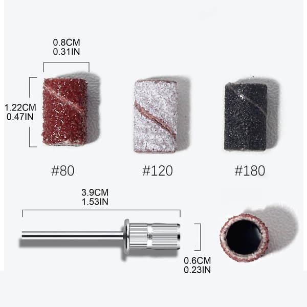 75 stk. neglekunst slibebåndssæt til negleboremaskinebits manicure pedicure