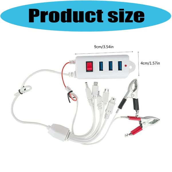ABS Konstruksjon Universell Batteri Smarthone Lader 3 USB Klipplader