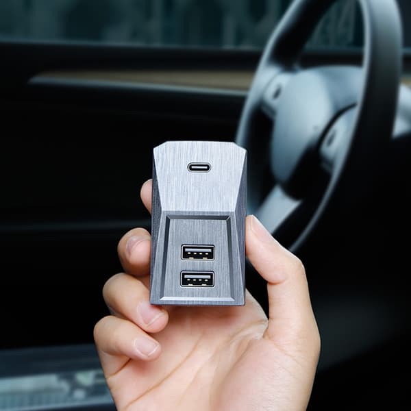 USB-hub för handskfack, bilsplitter dockningsstation USB snabbladdningsstation B