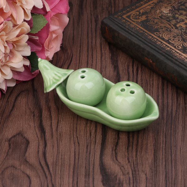 Kryddburk två ärtor i pod keramisk saltpepparshaker set