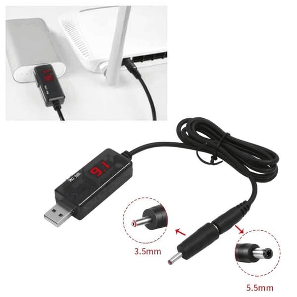 Boost-ledning med LED, USB 5V til 9V 12V Step Up Spændingsomformere til routere