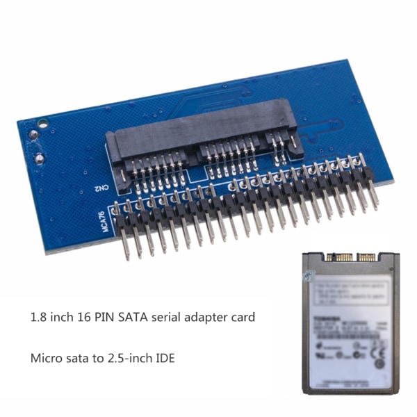 Hållbar MSATA SSD-hårddisk till 2,5" 44-stifts IDE-konverteradapter 2,5-tums IDE-hårddisk för bärbar dator Datortillbehörssats