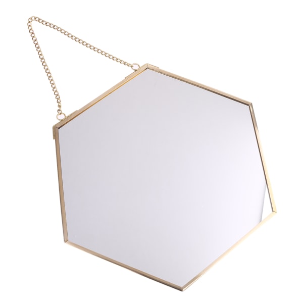 Nordic Hexagon Väggspegel Guld Sminkbord Sminkspeglar Badrum 20cm