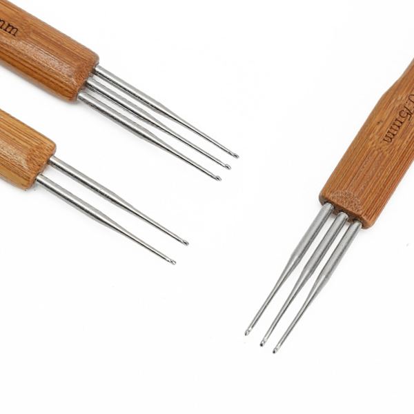 Dubbla ände Dreadlock Virknål 0,5 mm 0,75 mm Nålvävd Virkning, Inkludera 1 krok, 2 krokar, 3 krokar för Braid Craft D
