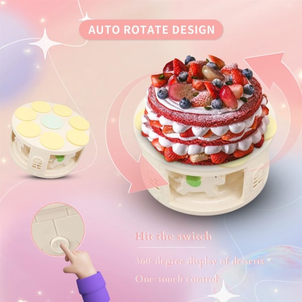 Musikkaruseller Roterande Dessertmaskin Automatisk Roterande Sushi Cake Dessert Display Hållare Roterande Maskin