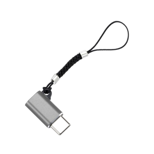 Kompakt USB C till Micro USB -adapter med snodd för snabbladdning och dataöverföringskonverterare 480 Mbps överföringshastighet Grey
