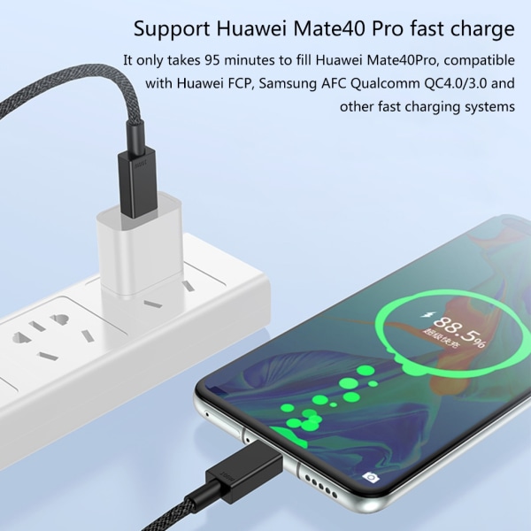 USB C till USB C-kabel Snabbladdningskabel 100W USB C Nylon laddningskabel för telefon 15/15 Plus/15Pro/15ProMax 50cm