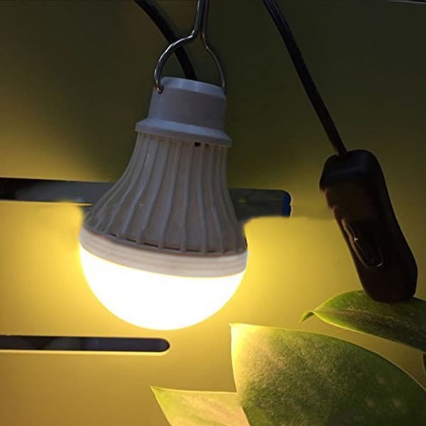 Bärbar USB LED Glödlampa Switch LED Camping Lantern Tältbelysning 5W White