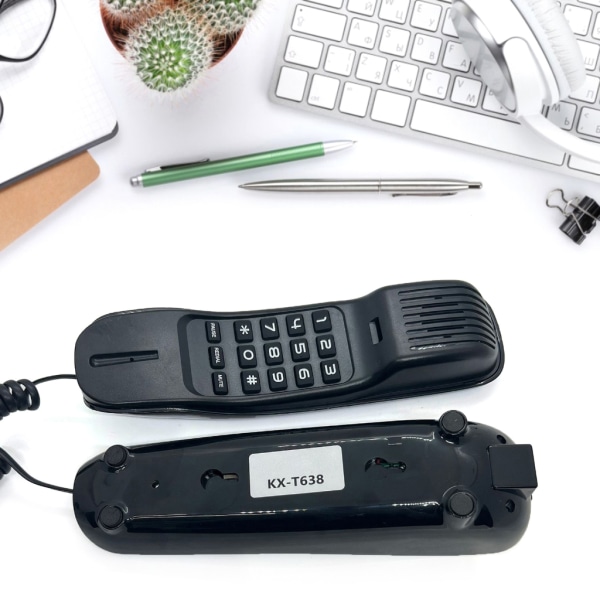 KX-T638 Minitelefon Skrivbord och väggmonterad sladdtelefon Fasta hemtelefoner med Paus Mute och återuppringning Red