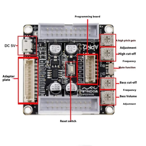Digital Lyd Equalizer Board Bånd PEQs Justering Audiophile Kvalitet