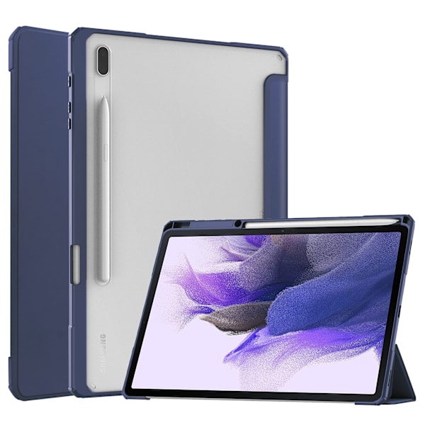 Kolmiosainen jalusta automaattisella herätys- ja lepotilatoiminnolla, nahkainen magneettinen suojapuskuri kotelolle Galaxy Tab S7 FE 12.4 tuuman SM-T730 T -mallille